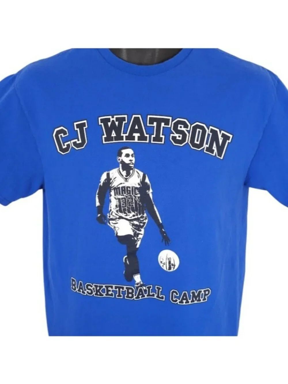 CJ Watson Basketball Camp T Shirt Mens Size Small Blue NBA Orlando Magic Adidas
